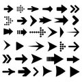Set arrow icon. Different black arrows sign - vector
